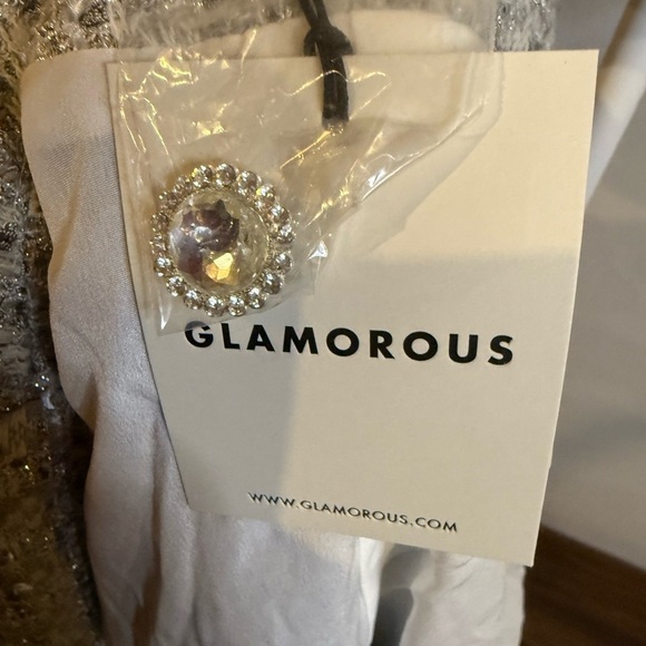 Glamorous Ladies size Small Silver-Tweed Double-Breasted Crop-Blazer - Picture 5 of 8